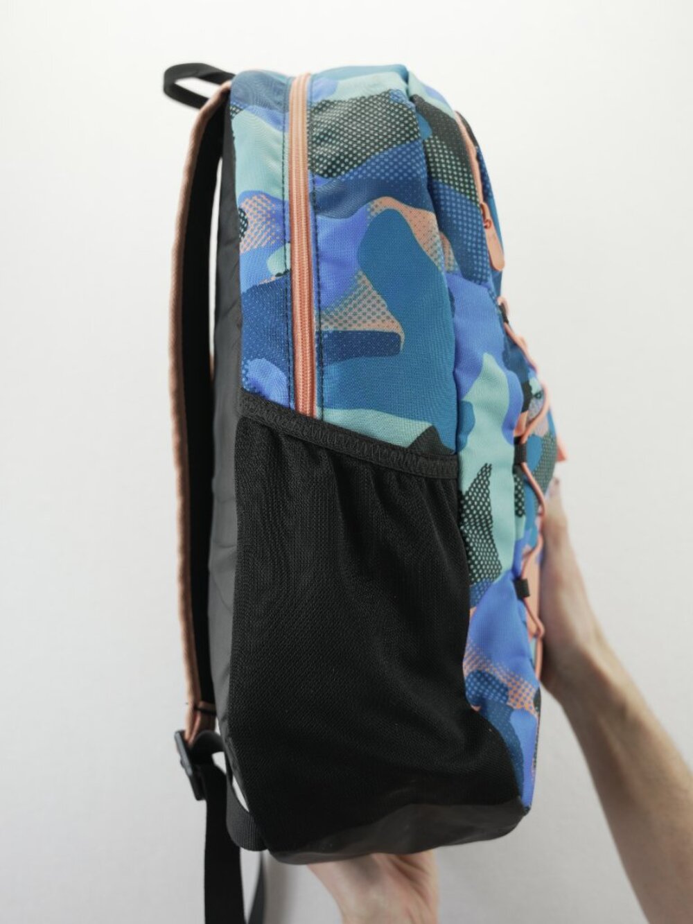 Under Armour UA Backpack Storm Blue Camouflage/ Peach School Hiking - Picture 4 of 7